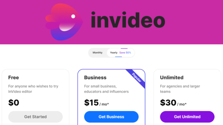 InVideo Pricing